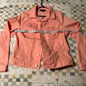 Coral colored, Talbots, jean jacket, size M